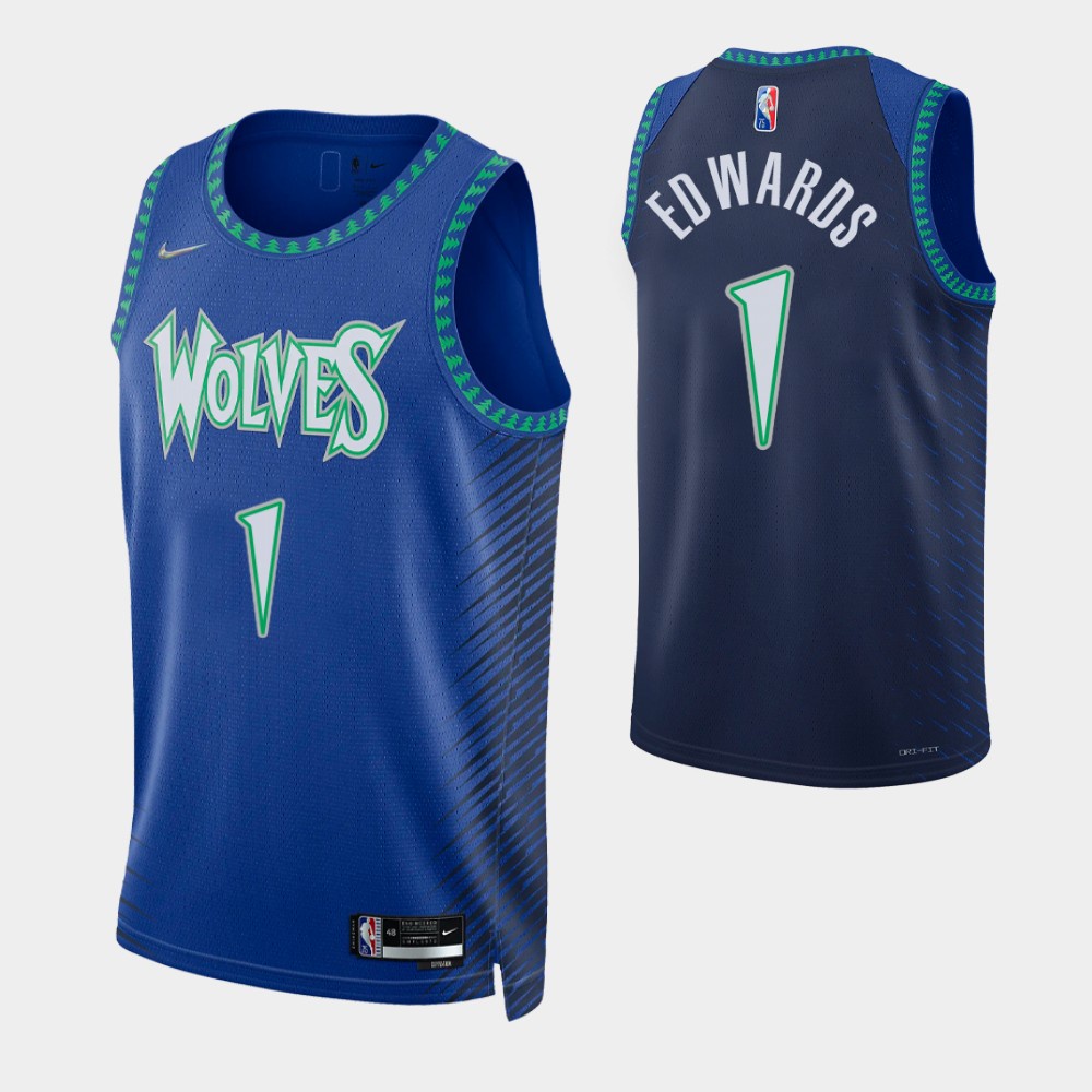 minnesota-timberwolves-1-anthony-edwards-เสื้อบาสเก็ตบอลสีดำของผู้ชายสั้น-เสื้อยืดกีฬา