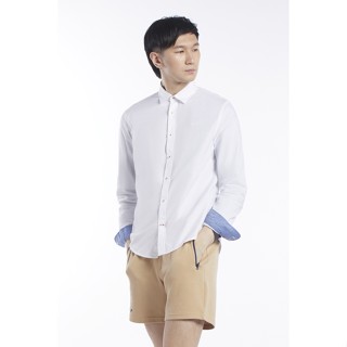 ESP เสื้อเชิ้ตลายเฟรนช์ชี่ ผู้ชาย สีขาว | Frenchie Shirt | 3627