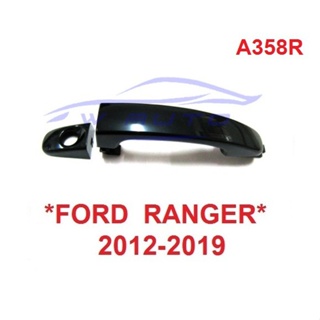 2 ชิ้น! สีดำเงา มีรู มือดึงประตู Ford Ranger Mazda 2012-2020 มือเปิดนอก ที่ดึงประตู มาสด้า ฟอร์ด เรนเจอร์ มือจับ BTS