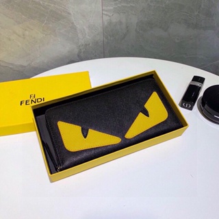 Fendi ใหม่ กระเป๋าถือ กระเป๋าสตางค์ หนังวัว ความจุขนาดใหญ่ สําหรับผู้ชาย (พร้อมกล่อง)