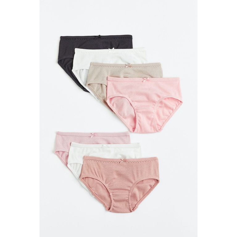 H&M กางเกงในผ้าคอตตอนแพ็ค 7 ตัว Girl 7pack cotton briefs 0530235_1
