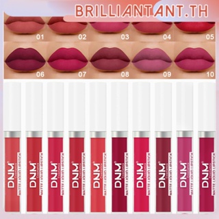 Dnm Lip Glaze Velvet Matte ลิปสติกกันน้ำ Long Lasting Lip Glaze Lip Gloss Bri