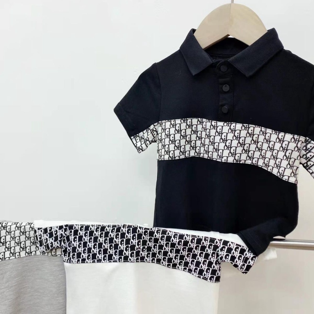 เสื้อโปโลแขนสั้นเด็กชาย-ฤดูร้อนใหม่แฟชั่นเกาหลีผ้าฝ้ายครึ่งแขนเสื้อยืดปกด้านบน