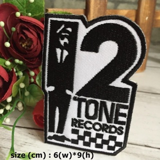 2Tone Record Music ตัวรีดติดเสื้อ อาร์มรีด อาร์มปัก ตกแต่งเสื้อผ้า หมวก กระเป๋า แจ๊คเก็ตยีนส์ Hipster Embroidered Iro...