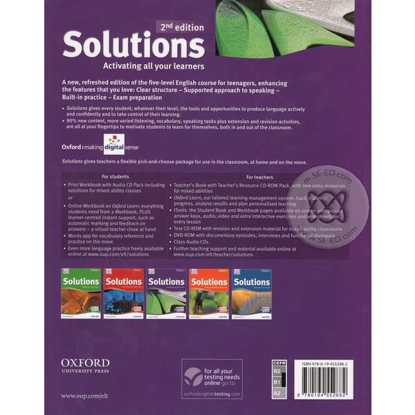 bundanjai-หนังสือ-solutions-2nd-ed-intermediate-students-book-p