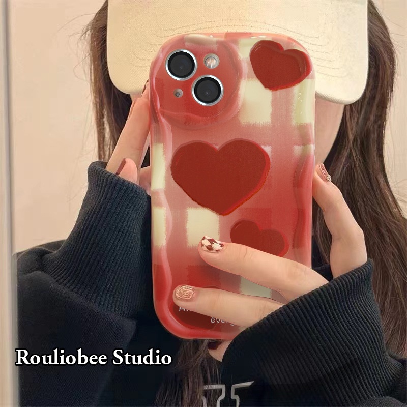 เคสโทรศัพท์มือถือ-ลายหัวใจ-สีครีม-ย้อมสีแดง-สําหรับ-iphone-14promax-13-12-11-xr-xs-x-xsmax-7-8plus-dinuo