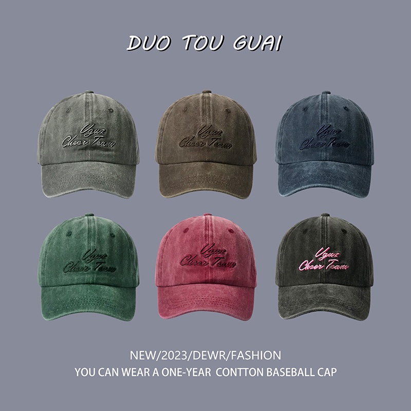 หมวกเบสบอล-ปักลายตัวอักษร-สไตล์เกาหลี