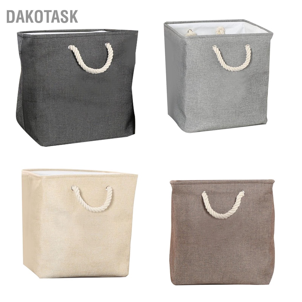 dakotask-กระเช้าเก็บผ้า-eva-ตะกร้าซักผ้าพับได้แบบแข็งพร้อมที่จับสำหรับเก็บขนมของเล่น