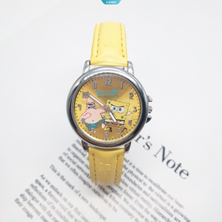 นาฬิกาข้อมือ สายหนัง ลายการ์ตูน SpongeBob Patrick Star น่ารัก เหมาะกับของขวัญ แฟชั่นสําหรับเด็กนักเรียน [CAN]