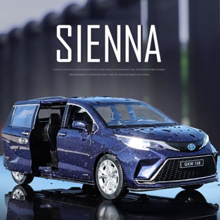 โมเดลรถยนต์ 1:24 Toyota Sienna แบบโลหะผสม มีเสียง และไฟ ของเล่นสําหรับเด็ก