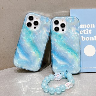 เคสโทรศัพท์มือถือ TPU กันกระแทก ลายทะเลอุกกาบาต พร้อมสายคล้อง สําหรับ Apple IPhone 14 13 12 11 Pro Max