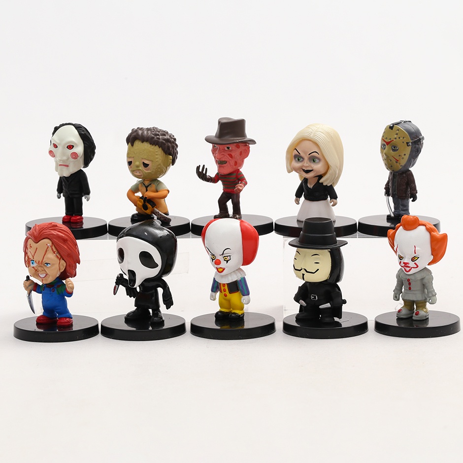 โมเดลตุ๊กตาฟิกเกอร์-jason-freddy-pennywise-chucky-billy-ghostface-v-5-ซม-10-ชิ้น-ต่อชุด