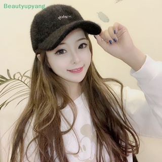 [Beautyupyang] หมวกเบสบอลลําลอง ผ้ากํามะหยี่ขนนิ่ม ปักลายกระต่าย ขนเฟอร์ แฟชั่นฤดูใบไม้ร่วง ฤดูหนาว สําหรับผู้หญิง