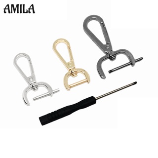 AMILA อุปกรณ์เสริมหัวเข็มขัดกระเป๋า ล็อคฮาร์ดแวร์ กระเป๋าหนาพร้อมหัวเข็มขัดแบบสกรู