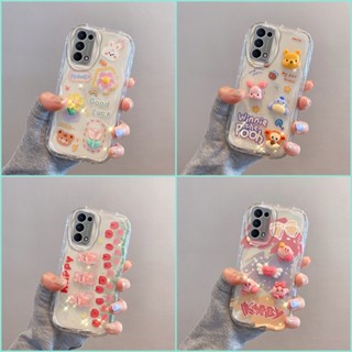 เคส OPPO RENO 5 RENO 4 4G 5G ตุ๊กตาสามมิติ สีใส การ์ตูน กรณีป้องกันโทรศัพท์มือถือ TY4