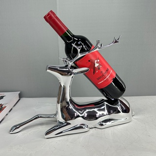 ชั้นวางไวน์ รูปกวางเอลก์ สไตล์โมเดิร์น สําหรับตกแต่งบ้าน ห้องนั่งเล่น ทางเข้า ตู้ไวน์