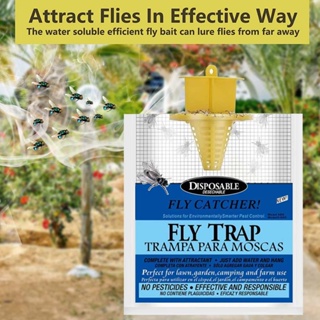 2PCS Blue FLY TRAP Water Soluble Bait Fly Catcher Bag Hanging Fly Catcher Convenient to Use
