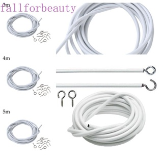 Fallforbeauty ผ้าม่าน Pvc สีขาวพร้อมตะขอ 3/4/5ม.สําหรับติดหน้าต่างเรือ