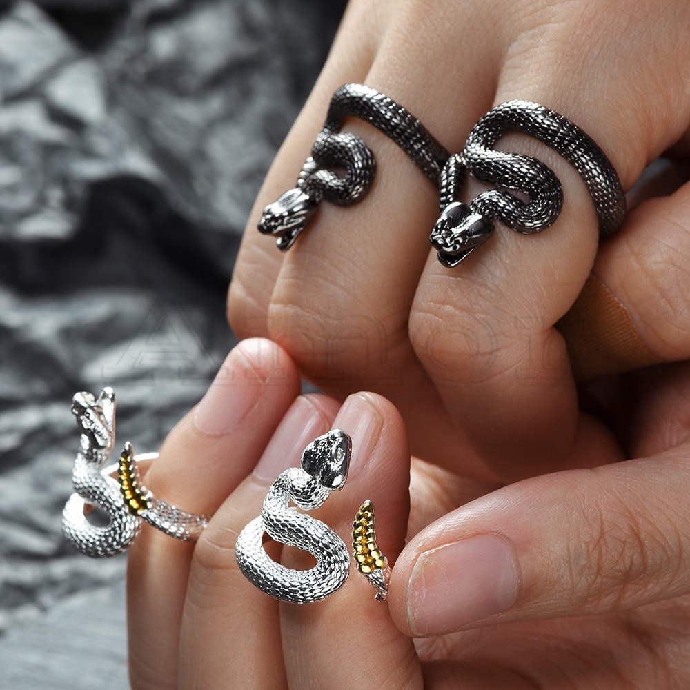 แหวนคู่รัก-เรียบง่าย-เครื่องประดับแฟชั่น-งูสั่น-ผู้หญิง-ผู้ชาย-แหวนนิ้ว-ปรับได้-เปิด-ปาร์ตี้-แหวนพังก์-วินเทจ-น่ารัก-ของขวัญ-โกธิค