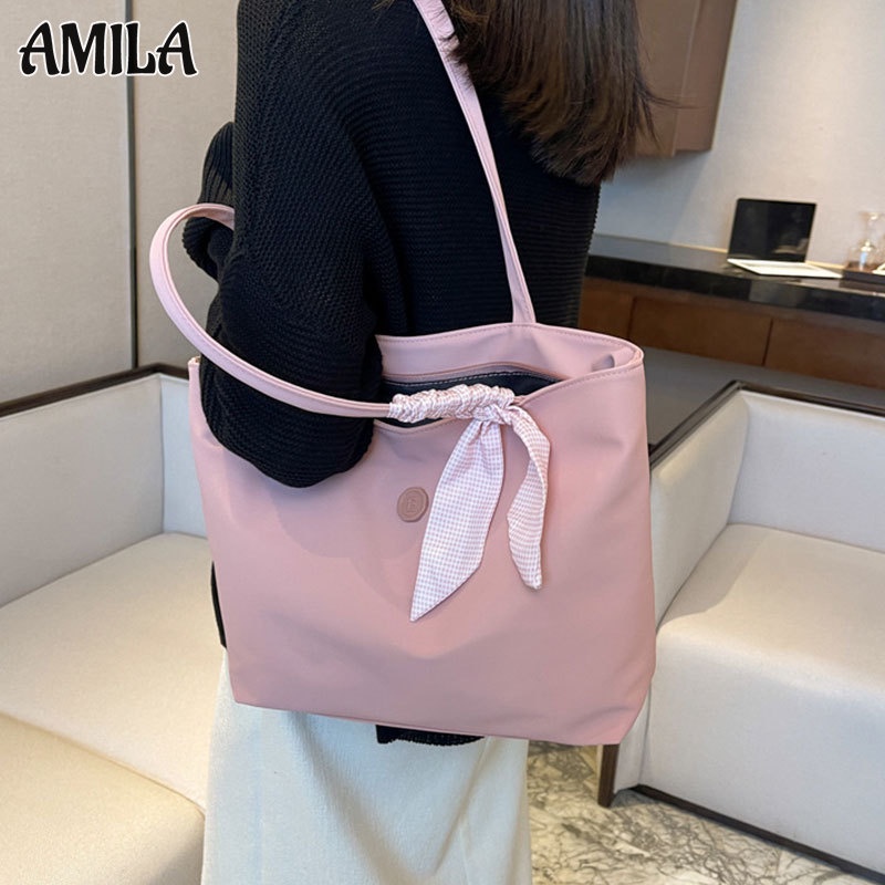 amila-กระเป๋าบัตเตอร์อ็อกซ์ฟอร์ดใหม่-สด-หวาน-แฟชั่น-และหลากหลาย-นักเรียนที่กำลังเดินทางไปเรียน-กระเป๋าสะพายไหล่ความจุขนาดใหญ่