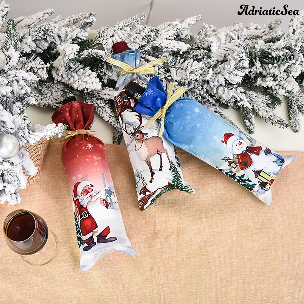 cod-ถุงใส่ขวดไวน์-ลายคริสต์มาส-ซานต้า-สโนว์แมน-กวาง-เอลก์-แบบผูกเชือก-สําหรับตกแต่งปาร์ตี้