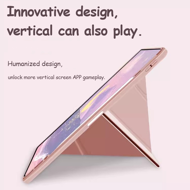 เคสอะคริลิคใส-แบบพับได้-อเนกประสงค์-พร้อมช่องใส่ดินสอ-สําหรับ-ipad-pro-12-9-2022-6th-m2-2021-2020-2018-2017-2015