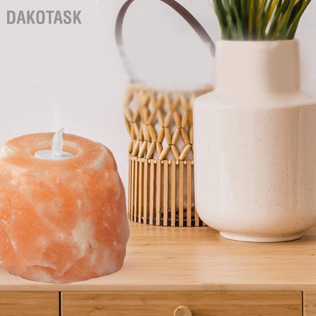 dakotask-โคมไฟเทียนเกลือคริสตัลกลิ่นผ่อนคลายสีส้มธรรมชาติโคมไฟตกแต่งโต๊ะ