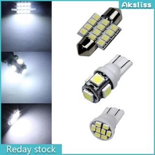 Aks ไฟอ่านหนังสือ Led อลูมิเนียมอัลลอย T10 5050 5smd สําหรับติดป้ายทะเบียนรถยนต์ 13 ชิ้น