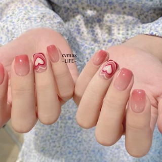 Cymx เล็บปลอม ABS หัวเหลี่ยม ถอดออกได้ สีชมพู ไล่โทนสี สําหรับผู้หญิง