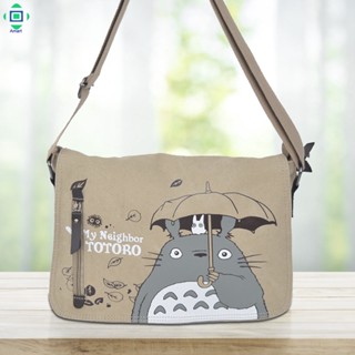 กระเป๋าสะพายไหล่ ผ้าแคนวาส ขนาดใหญ่ จุของได้เยอะ ลายการ์ตูน Miyazaki Totoro น่ารัก สําหรับผู้หญิง