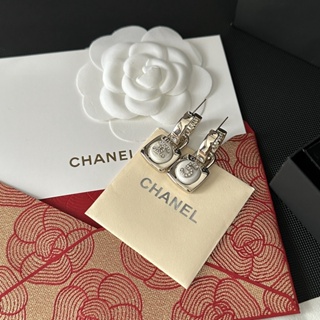 ต่างหูสตั๊ด เหล็กไทเทเนียม จี้โลโก้ตัวอักษร Chanel เครื่องประดับ สําหรับผู้หญิง
