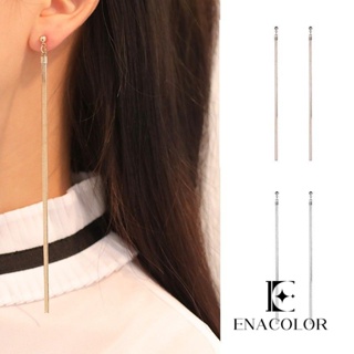 Enacolor ต่างหูระย้า ห้อยพู่โซ่ยาว สีทอง สีเงิน 2024