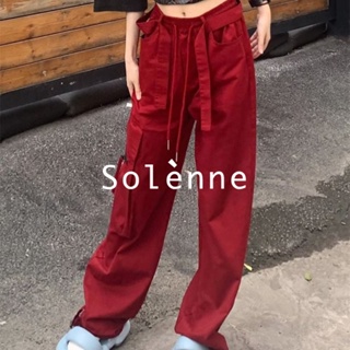 Solenne  กางเกงขายาว คาร์โก้ กางเกง ย้อนยุค 2023 NEW รุ่นใหม่ fashion ทันสมัย Korean Style A93L6YE 36Z230909