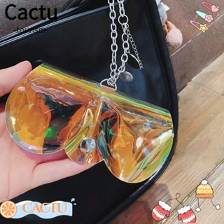 Cactu กระเป๋าใส่แว่นตา เลเซอร์ PVC เรียบง่าย สําหรับเดินทาง