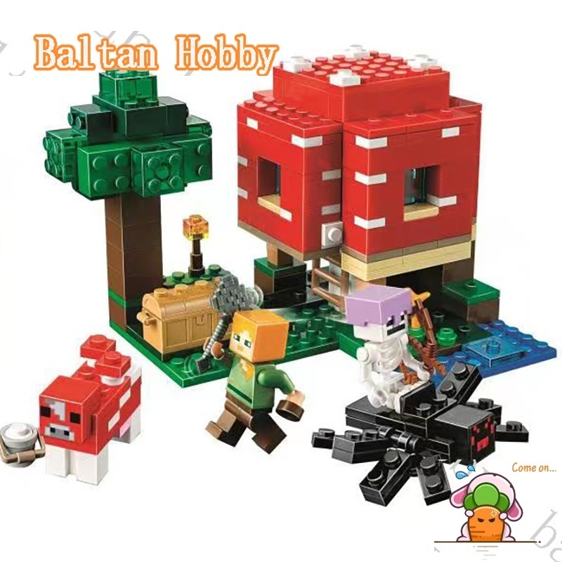 baltan-toy-bh1-บล็อคตัวต่อ-รูปบ้านเห็ด-minecraft-the-mushroom-house-21179-60155-eq1