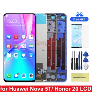 หน้าจอแสดงผล Lcd ดิจิทัล 6.26 นิ้ว พร้อมกรอบ แบบเปลี่ยน สําหรับ Huawei Nova 5T YAL-L21 Honor 20