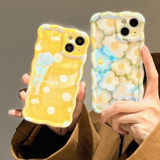 เคสโทรศัพท์มือถือ TPU กันกระแทก ลายภาพวาดสีน้ํามัน รูปดอกไม้สีเหลือง สีขาว สําหรับ Apple IPhone 14 13 12 11 Pro Max