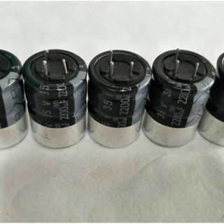 Capacitor 2200UF35V ELNA สีดำ125C ขาสั้นจากโรงงานขนาด17x27mm คาปาซิเตอร์ค่าความจุเต็ม100% พร้อมส่ง ขาย5ชิ้น60บ.