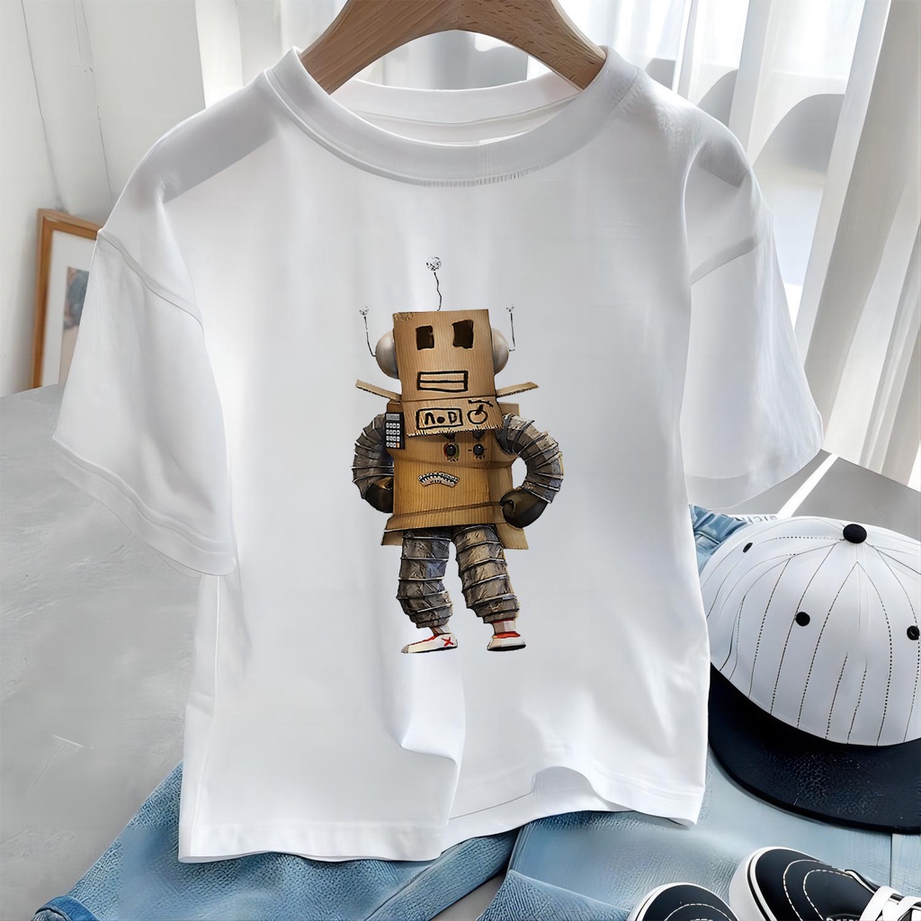 roblox-เสื้อยืดลําลอง-แขนสั้น-พิมพ์ลายการ์ตูนเกมกระบองทราย-สําหรับเด็ก