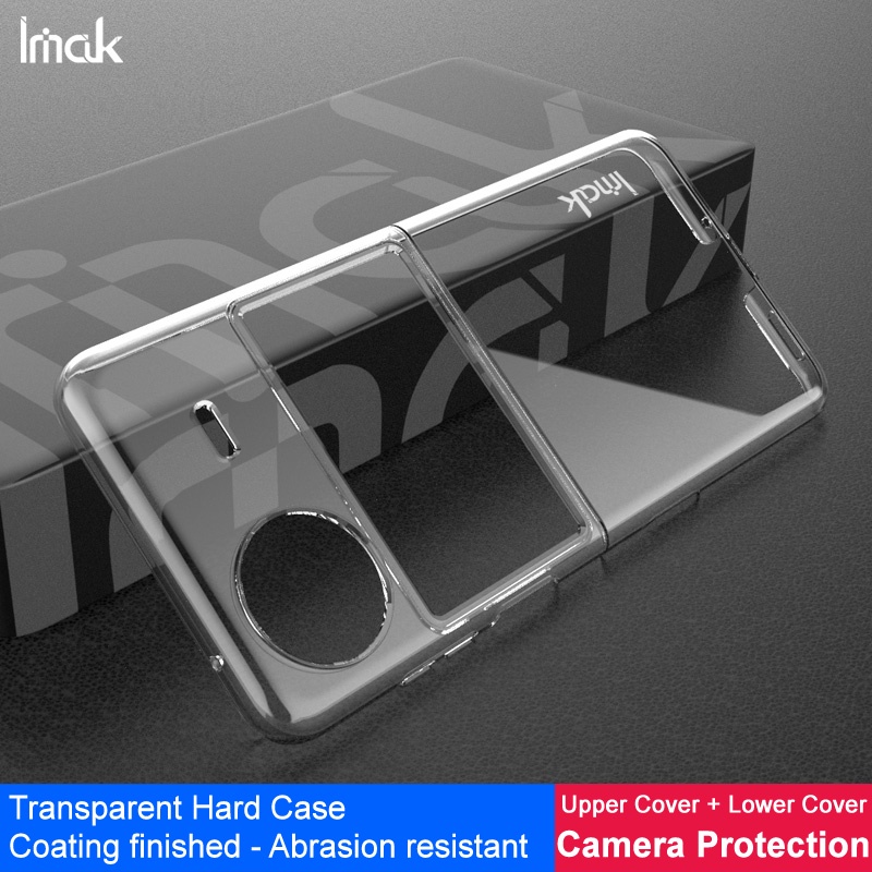 ของแท้-imak-เคสโทรศัพท์มือถือ-pc-แข็ง-แบบพลาสติกใส-up-down-สําหรับ-vivo-x-flip-5g-v2256a