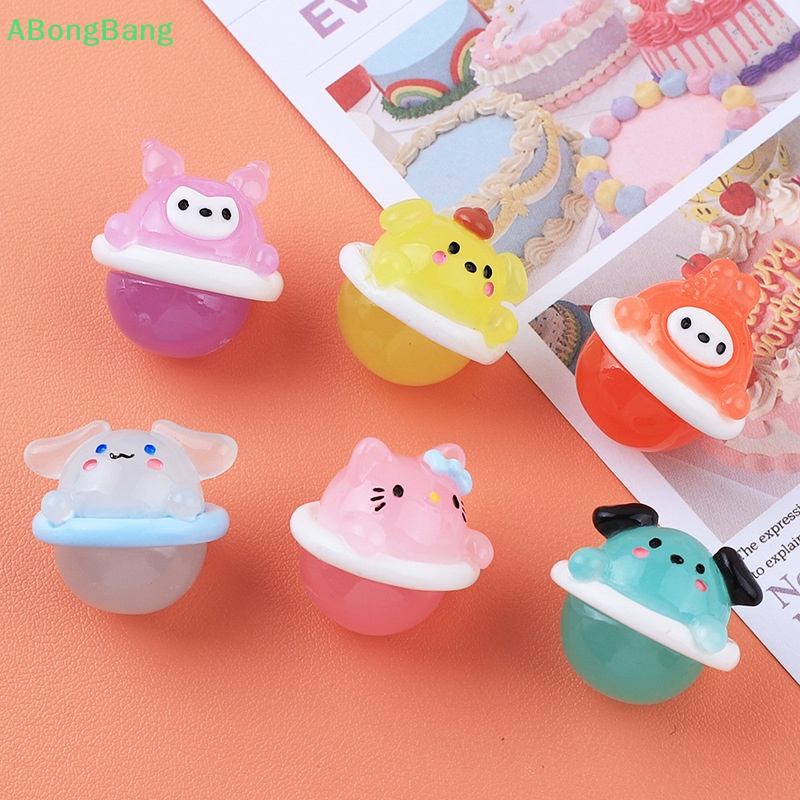 abongbang-2-ชิ้น-สัตว์เรืองแสง-ch-เรซิ่นเจียรหลังเบี้ยแวววาว-สร้อยคอพวงกุญแจจี้ดี