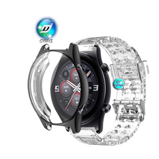 Honor Watch GS 3 GS3 GS3i HS 3i เคสป้องกัน TPU สายนาฬิกาทดแทน HONOR Watch GS 3 GS3 สายใส สายรัดข้อมือกีฬา HONOR Watch GS3i HS 3i สายนาฬิกา