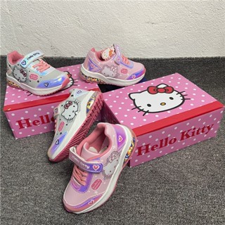 รองเท้าผ้าใบลําลอง ลายการ์ตูน Hello Kitty น้ําหนักเบา อเนกประสงค์ สําหรับเด็กผู้หญิง เหมาะกับการเล่นกีฬา