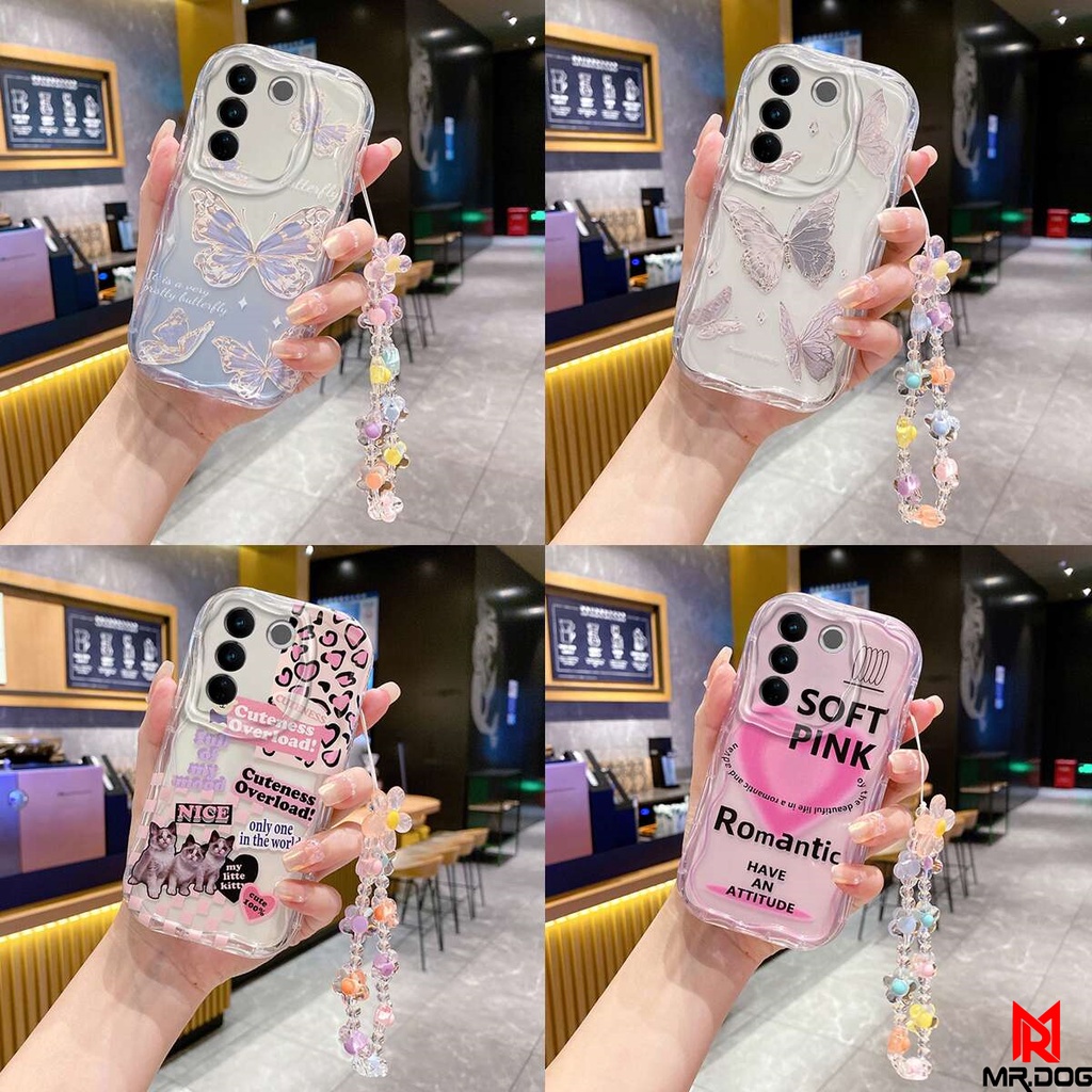 เคส-vivo-v27-5g-2023-น่ารักครีมโทรศัพท์กรณี-สร้อยข้อมือ-ty3