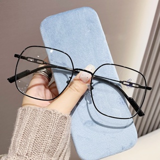 แว่นตาสายตาสั้น กรอบสี่เหลี่ยม ป้องกันรังสียูวี แฟชั่นสําหรับผู้หญิง 0°ถึง -5.0