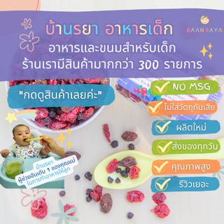 บ้านรยา (12m+) ลูกเกด แครนเบอรี่ และบลูเบอร์รี่ ออแกนิค อบแห้ง 100g อาหารเด็ก อาหารสำหรับเด็ก ขนมเด็ก 1 ปีขึ้นไ