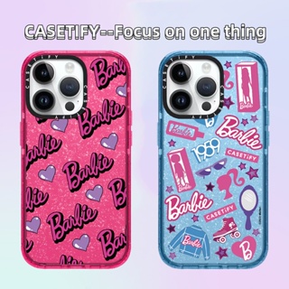 [สีชมพูแฟลช] Casetify เคสโทรศัพท์มือถือแบบนิ่ม กันกระแทก ลายคําพูดบาร์บี้ สําหรับ IPhone 14 Pro Max 13 Pro Max 12 Pro Max 11