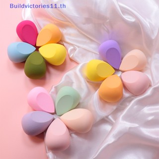 Buildvictories11 พัฟฟองน้ําแต่งหน้า แบบนิ่ม รูปหยดน้ํา สีสันสดใส