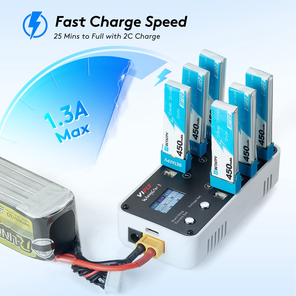 ใหม่-vifly-whoopstor-3-v3-ที่ชาร์จแบตเตอรี่-6-พอร์ต-1s-lipo-สําหรับ-fpv-tinywhoop-4-2v-4-35v-bt2-0-ph2-0