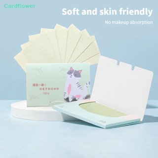 &lt;Cardflower&gt; แผ่นกระดาษเช็ดทําความสะอาดผิวหน้า ดูดซับความมัน ชาเขียว ลดราคา 100 ชิ้น ต่อแพ็ค